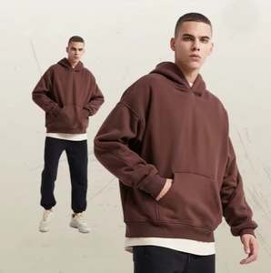 Fabricants de sweats à capuche pour hommes vierge 400 GSM polaire 100% coton surdimensionné épais unisexe poids lourd logo impression personnalisé sweat à capuche pour hommes - Product Image 1