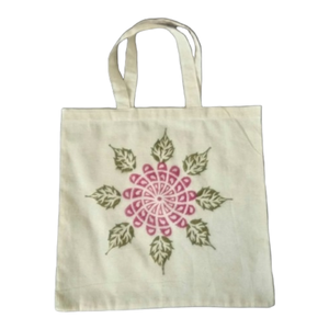 Bolsa de mano reciclable de algodón con estampado personalizado barato para seda rosa, blanca y azul con logotipo de patrón liso en la superficie PCS - Product Image 1