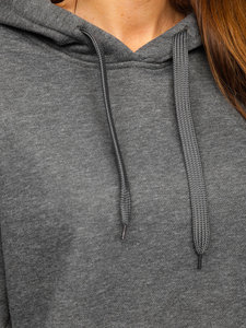Sudadera con capucha larga de algodón suave y liso con logotipo personalizado, sudadera con capucha larga lisa de invierno para mujer - Product Image 6