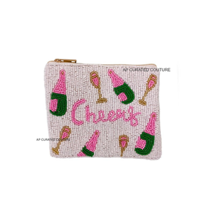 Pochette à monnaie personnalisée en perles de rocaille au design multicolore Magnifique porte-monnaie avec accessoires à la mode - Product Image 4