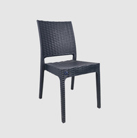 Portable Intérieur Extérieur Rotin Chaise Hôtel Restaurant Café Chambre Cour Salle De Bains Patio Durable En Plastique Rotin Métal Cadre