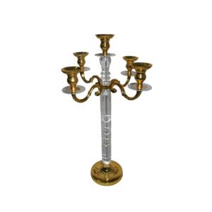 Bougeoir décoratif attrayant à 4 bras pour bougies pilier, idéal pour la décoration de table de mariage et de fêtes - Product Image 3