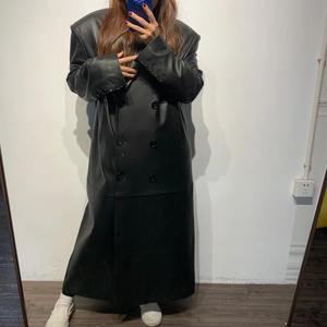 เสื้อโค้ทกันน้ำกันลมหนังแกะแท้ตัวยาวสำหรับผู้ชาย - Product Image 3