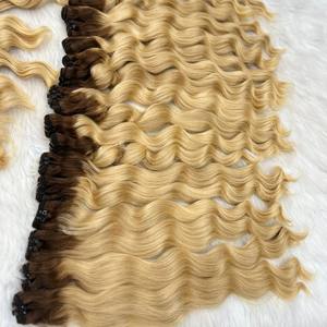LAOSE WAVE DEEP NATURAL WAVE pour BLONDE SUPER DOUBLE ÉPAIS PLEINE VIERGE REMY MACHINE DOUBLE TRAME CHEVEUX HUMAINS VIETNAMIENS - Product Image 5
