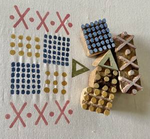 Textured Dot & Geo Pattern Stamp Set Handcarved <b>Wood</b> <b>Blocks</b> for Fabric Clay & Paper for Best Price - Product Image 2