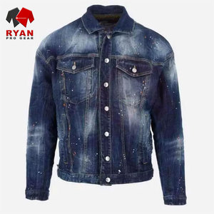 Veste en jean pour homme de qualité supérieure, personnalisation de la marque, OEM ODM, boutons sur le devant, tissu durable, veste décontractée streetwear - Product Image 1