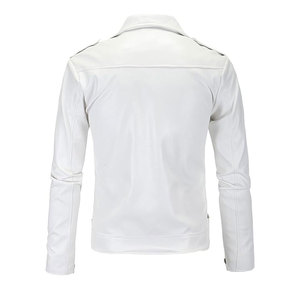 แจ็กเก็ตหนังนิ่มของผู้ชายสำหรับฤดูใบไม้ร่วงฤดูใบไม้ร่วงพร้อมฮู้ดและคอตั้งแขนยาว - Product Image 2