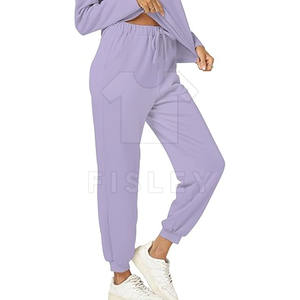 Conjunto de chándal de dos piezas con estampado de logotipo personalizado para mujer para correr en invierno a un precio - Product Image 4