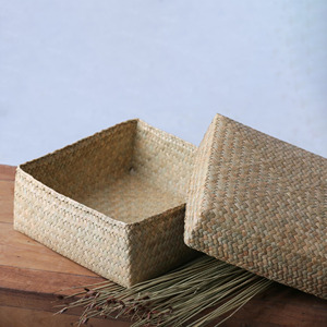 Home Storage Utility Seagrass <b>Lidded</b> Box Handwoven Boxes Worldwide Shipping Custom logo Private Brand Accept - Product Image 3