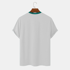 เสื้อยืดลำลองผู้ชาย ผ้าฝ้ายหนานุ่ม ทรงหลวม แขนสั้น คอกลม เสื้อผ้าลำลองทันสมัยสำหรับทุกวัน เสื้อยืดผู้ชายน้ำหนักเบา ผ้าฝ้ายนุ่ม - Product Image 2