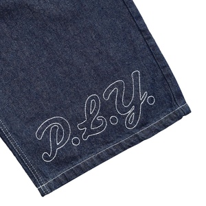 Design personnalisé Logo brodé Street Style Summer Y2K Pure Cotton Denim Washed Shorts Street Wear Jean Baggy Shorts - Product Image 4