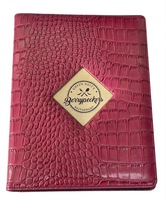 Porte-menu de restaurant de qualité supérieure, certifié ISO, en cuir PU, couleur personnalisée, logo nickelé, importé