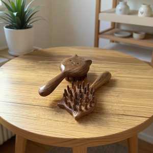 Professional Polished Durable Wooden <b>Massage</b> Comb Natural Wood Handmade Wide Tooth Hair Detangling <b>Scalp</b> - Product Image 6