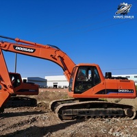 Excavatrice sur chenilles Doosan DH220LC de 22 tonnes, excavatrice hydraulique de taille moyenne à grande, moteur Doosan DB58TIS, excavatrice de construction coréenne d'occasion