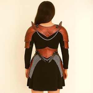 Thời Trung Cổ tưởng tượng chiến binh áo giáp trang phục, Trang Phục Hiệp sĩ của phụ nữ, da handmade và chainmail thiết kế cho Phục Hưng công bằng - Product Image 5