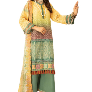 Vente en gros de nouvelles tenues de pelouse brodées 3 pièces pour femmes à la mode marque ethnique pakistanaise Shalwar Kameez Dupatta indienne pakistanaise - Product Image 6