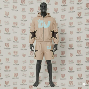 Ensemble de survêtement deux pièces zippé coupe-vent respirant pour homme grande taille, style streetwear, en nylon et coton - Product Image 4