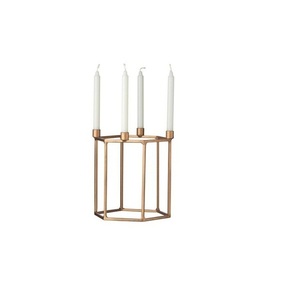 Unique Shape Mid Century Modern Design Custom Metal Wrought Iron Wire <b>Candle</b> Holder Gold <b>Wedding</b> <b>Candle</b> Holder - Product Image 2