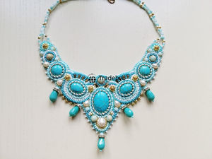 Collar de Cadena con Eslabones y Bordado Elegante Tradebyd, Joyería de Diseño, Accesorio de Moda Hecho a Mano para Unisex, Aniversario - Product Image 2