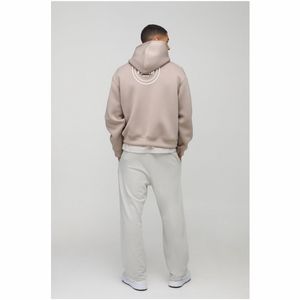 เสื้อฮู้ดสวมหัวผ้าคอตตอนออร์แกนิกสำหรับผู้ชายเสื้อสเวตเชิ้ตมีลายสีพื้นทรงโอเวอร์ไซส์หนาแบบ100% - Product Image 2