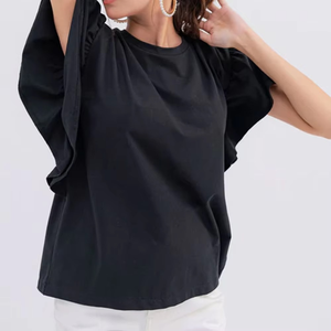 Camisetas Oversize Cuadradas para Mujer 2025, Impresión Digital Personalizada, Teñido Liso, Patrón Sólido, Transpirables, Jersey de 140 Gramos - Product Image 6