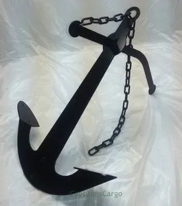 ประติมากรรมสมอเรือโลหะเคลือบสีดำสำหรับตกแต่งผนังล่าสุดสำหรับบ้านชุบทองพิมพ์โลโก้ตามสั่ง - Product Image 6