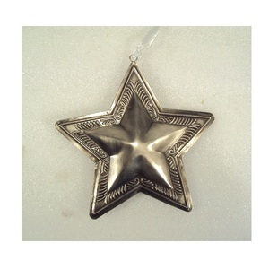 Engraved Design Nickel Finished Metal <b>Hanging</b> <b>Star</b> Ornaments For Home Christmas X Mas Tree Decorative <b>Hanging</b> Ornaments - Product Image 1