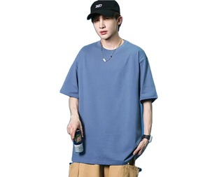 Camiseta de Manga Corta para Hombre, Talla Grande, Estampada, Hombros Caídos, Lisa, 230g, 100% Algodón, Oversize, Ecológica, Cuello Redondo, Gruesa, Personalizada - Product Image 1