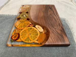 HATE <b>SQUARE</b> WOOD EPOXY RESIN TRAY Fabulous Decorative Design for Serving Food in <b>Kitchen</b> Restaurants Home Use - Product Image 6