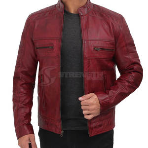 Diseña tu propia chaqueta de cuero de moda de alta calidad para hombre al mejor precio, chaqueta de cuero de manga larga. - Product Image 4