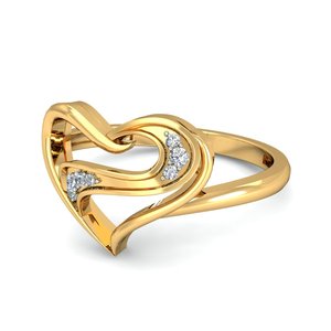 แหวนเพชร ishi 18K สีทองประดับเพชรที่ดูมีสไตล์สำหรับเด็กผู้หญิง - Product Image 4