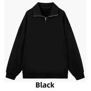 Venta al por mayor logotipo personalizado cálido soporte cuello media cremallera Polar Polo polar Sudadera con capucha 1/4 Zip pulóver en blanco hombres sudadera transpirable - Product Image 4