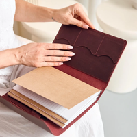 Carnet de notes en cuir personnalisé avec fleur de naissance, nom sur mesure, esthétique, bien-être, gratitude, rechargeable, cadeau, pages vierges