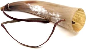 Authentic Premium Ox Horn <b>Trumpet</b> Style Hunting Horn Perfect for Re-Enactment on Sale - Product Image 4