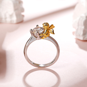 Bague en argent sterling Jeulia Hug Me Angel's Love à coupe ronde avec diamant - Product Image 6
