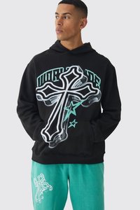 ชุดวอร์มวิ่งสำหรับผู้ชายกางเกงมีฮู้ดแบบสวมหัวผ้าฝ้ายพิมพ์โลโก้100% - Product Image 3