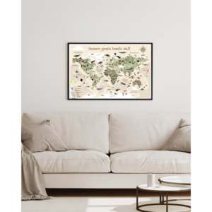 Mapa del Mundo XL para Niños, Versión Beige, Mapa de Viaje para Rascar - Product Image 6