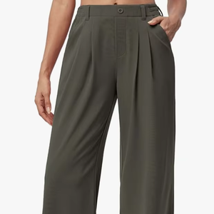 กางเกงขายาวเอวสูงทรงขากว้างแบบสบายๆ ดีไซน์ใหม่ ผลิตโดยโรงงานในบังคลาเทศ รับผลิตตามแบบ พร้อมโลโก้สั่งทำ ขายส่งโดยตรง - Product Image 1