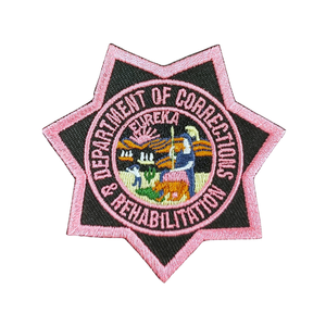 Parche Bordado con la Estrella de la Cinta Rosa del Oficial CDCR para Coser en Sombreros, Bolsos y Accesorios de Ropa - Product Image 1
