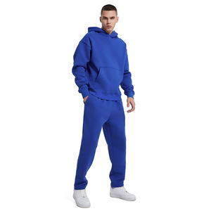 Fourniture directe en usine de survêtements écologiques personnalisés pour hommes pull à capuche jogging combinaison d'entraînement de gymnastique respirant hiver solide - Product Image 1
