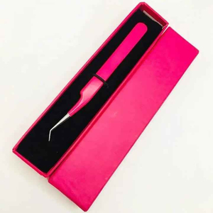 Ensemble de pinces à cils professionnelles en acier inoxydable avec revêtement en poudre rougeâtre, anti-magnétiques, pointe lisse, longueur 10 mm, comprend 45 - Product Image 3