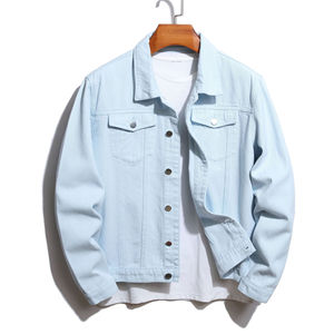 เสื้อแจ็กเก็ตยีนส์สำหรับผู้ชายเสื้อแจ็กเก็ตยีนส์ขาดแบบลำลองใส่เที่ยวแนวสตรีทเสื้อผ้าสำหรับผู้ชาย - Product Image 3