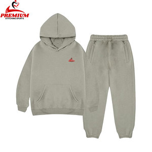 Custom Logo Track Suits French Terry Hoodie Set Mens <b>Blank</b> Heavy <b>Weight</b> Thick Fleece Cotton Oversized Tracksuits for Unisex - Product Image 4