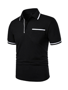Polos de manga corta para hombre, camiseta informal de Color sólido, camiseta de verano a la moda, transpirable, suelta, básica, con bolsillos, camisas para hombre - Product Image 2