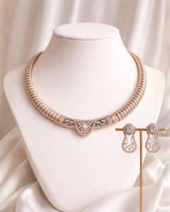 Conjuntos de Joyería de Oro, Collar de Plata con Diamantes, Conjunto de Joyería Elegante para Mujer, Regalos de Navidad, Diseño Tradicional Indio Hecho a Mano - Product Image 1