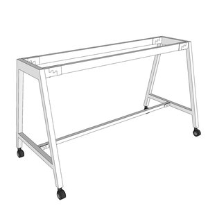 CFOS002 Pieds de table mobiles en métal au design minimaliste pour bureaux de 140x60cm, revêtement poudré - Product Image 3