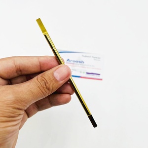 Pousse-cuticules professionnel en acier inoxydable plaqué or de qualité supérieure, double extrémité, tranchant, pour enlever et couper les cuticules - Product Image 1