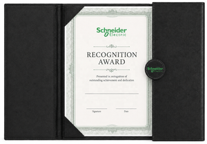 Trifold Leather Transparent Customizable Size <b>Certificate</b> Holder <b>Folder</b> with Round Button for Diploma Cover - Product Image 4