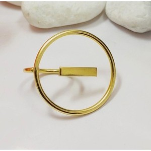 Vintage Style Brass Alloy Gold-Plated <b>Ring</b> Fashionable Trendy Statement for Children for Gift Featuring Gemstone Pearl Inlay - Product Image 4