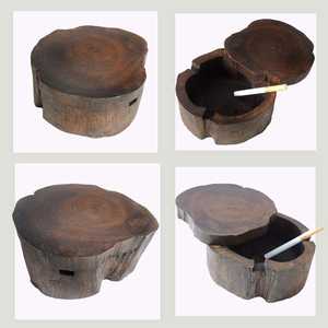 Porte-cendrier moderne et élégant en bois Design classique écologique pour la maison et le bureau pour les fumeurs - Product Image 6